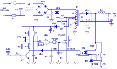 由微处理器控制的VIPer50开关电源